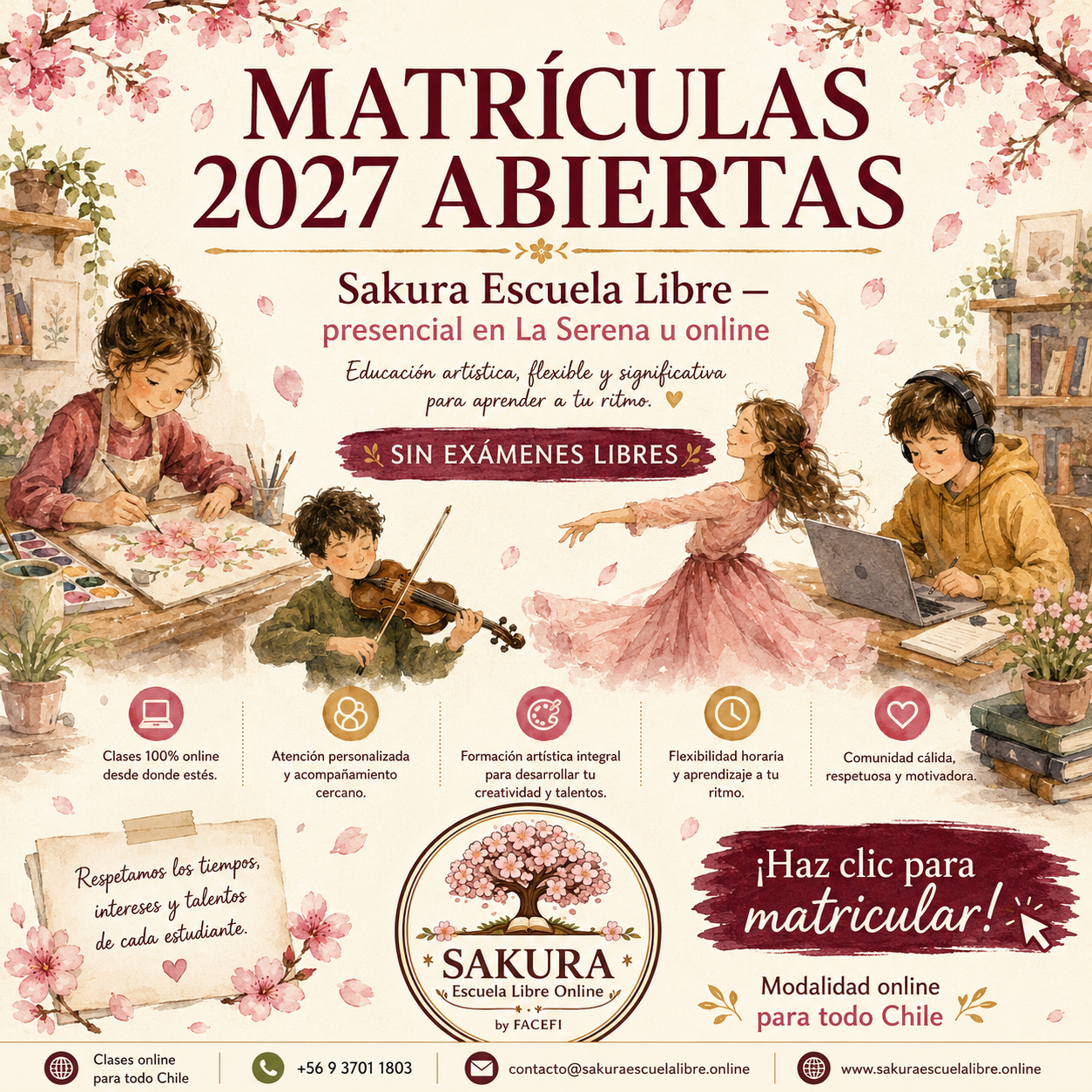¡Matrículas 2027 abiertas! Haz clic para matricular